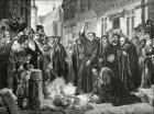 Martin Luther (1483-1546) Publicly Burning the Pope's Bull in 1521 (engraving)