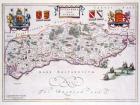 Map of Sussex (hand coloured engraving)