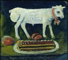 A paschal lamb, 1914 (oil on metal)