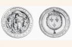 The seal of Francois I of France affixed to the treaty of alliance signed in 1525 between France and England. From L'Univers Illustre published in Paris in 1868.