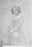 Louise de Broglie, Countess of Haussonville, 1842 (graphite & white highlights on paper) (b/w photo)