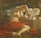 St. Jerome sealing a letter (oil on canvas)