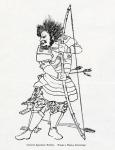 An Ancient Japanese Archer, illustration from 'The Travel of Marco Polo'  by Marco Polo and Rustichello da Pisa, translated by Henry Yule, first published 1871 (engraving)