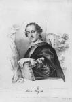 Portrait of Horace Walpole (1717-97) Count of Orford, engraved by G. Madeley, 1754 (engraving) (b/w photo)