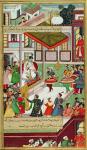 Dancing girls taken from Baz Bahadur's palace at Malwa, performing a Kathak dance before Akbar, from the 'Akbarnama', Mughal, 1561 (gouache on paper)