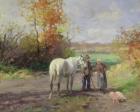 Encounter on the Way to the Field, 1897 (oil on panel)