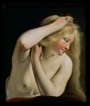 Young Woman Combing Her Hair (oil on canvas)