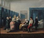 The Visit of Monsieur and Madame Necker to the Hopital de la Charite, 1780 (oil on canvas)