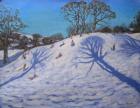 Two Tree shadows, Bolehill, Wirksworth, 2009 (oil on canvas)