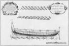 Profile of a vessel, illustration from the 'Atlas de Colbert', plate 9 (pencil & w/c on paper) (b/w photo)