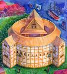 Shakespeare's Globe Theatre, 2006, (ink and gouache)