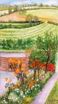 The Cottage Garden and view beyond,2000.(watercolour)