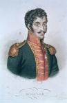 Portrait of Simon Bolivar (1783-1830) (coloured engraving)