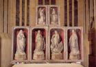 View of the panels of the closed altarpiece, depicting the Annunciation and saints, 1460-66 (oil on panel)