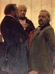 Vladimir Odoevsky (1803-69), Mily Balakirev (1837-1910) and Mikhail Ivanovich Glinka (1804-57), 1890s (oil on canvas) (detail)