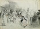 The final moments of the Duke of Orleans after the accident at Neuilly, 13th July 1842 (pencil on paper)
