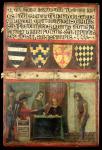 Scene of Justice with Four Coats of Arms, 1273 (oil on panel)