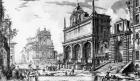 View of the Fontana dell'Acqua Felice with the Church of Santa Maria della Vittoria behind, from the 'Views of Rome' series, c.1760 (etching)