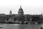 View of St. Paul's Cathedral from Bankside (b/w photo)