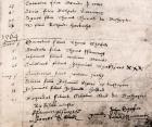 Facsimile register entry for baptism of William Shakespeare on April 26, 1564 (pen & ink on paper)