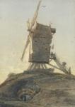 Windmill on a Knoll in a Landscape (w/c with bodycolour on paper)