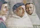 Detail of two monks, from the Raising of the Son of Theophilus, and St. Peter Enthroned as First Bishop of Antioch, c.1427 and c.1484-85 (fresco) (detail of 63302)