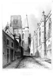 Durham Cathedral, East view from Bow Lane (engraving)