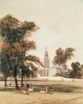 The Church of St Alphage from the Park, Greenwich, 1831 (w/c on paper)