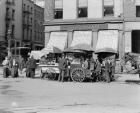 Broad St. lunch carts, New York, N.Y., c.1906 (b/w photo)
