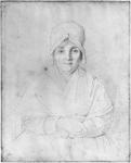 Madame Ingres Mere (1758-1817) 1814 (graphite on paper) (b/w photo)