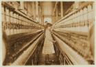 Spinner in Lancaster Cotton Mills, South Carolina, 1908 (b/w photo)