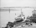 Passing over and under Poughkeepsie bridge, Poughkeepsie, N.Y., c.1906 (b/w photo)