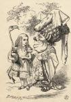 Alice with flamingo chats with the Duchess, from 'Alice's Adventures in Wonderland' by Lewis Carroll, published 1891 (litho)