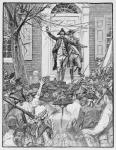 Alexander Hamilton Addressing the Mob, illustration from 'King's College' by John McMullen, pub. in Harper's Magazine, 1884 (litho)