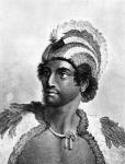 Portrait of Kaneena, a Chief of the Sandwich Islands in the North Pacific Ocean, engraved by Ambrose William Warren (engraving)