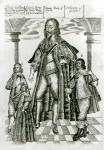 Charles I with his Children (engraving) (b/w photo)