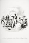 Nicholas congratulates Arthur Gride on his wedding morning, illustration from `Nicholas Nickleby' by Charles Dickens (1812-70) published 1839 (litho) (see also 259152)