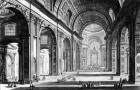 View of the interior of St. Peter's Basilica, from the 'Views of Rome' series, c.1760 (etching)