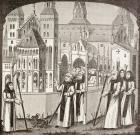 St. Bernard of Clairvaux and the Cistercian monks taking possession of the Abbey of Clairvaux, from 'Military and Religious Life in the Middle Ages' by Paul Lacroix, published London c.1880 (litho)