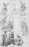 Chair menders on the streets of London, 1820-30 (pencil on paper)