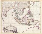 Map of India and the East Indies (hand-coloured engraving)