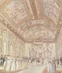 The Civil Ceremony of the Marriage of Napoleon Bonaparte (1769-1821) and Marie-Louise (1791-1847) in the Great Hall of the Chateau de Saint-Cloud, 1st April 1810 (coloured engraving)