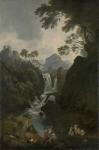 A Waterfall with Bathers, c.1800-17 (oil on canvas)