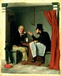 Politics in an Oyster House, 1848 (oil on fabric)