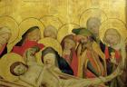 The Entombment, panel from the St. Thomas Altar from St. John's Church, Hamburg, begun in 1424 (tempera & oil on panel) (detail of 144552)