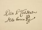 Signature of Spanish dramatist Pedro Calderon de la Barca, from 'La Ilustracion Espanola y Americana' of 1881 (litho)