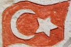 Turkish flag moulded in cement.