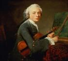 Young Man with a Violin, or Portrait of Charles Theodose Godefroy (1718-96) c.1738 (oil on canvas)