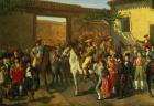 Horses in a Courtyard by the Bullring before the Bullfight, Madrid, 1853 (oil on canvas) (detail)