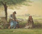 Peasants Resting, c.1866 (pencil & pastel on paper)